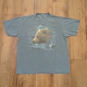 VTG Grizzly Bear Yellowstone National‎ Park Adult XL Shirt Faded Nature Hike